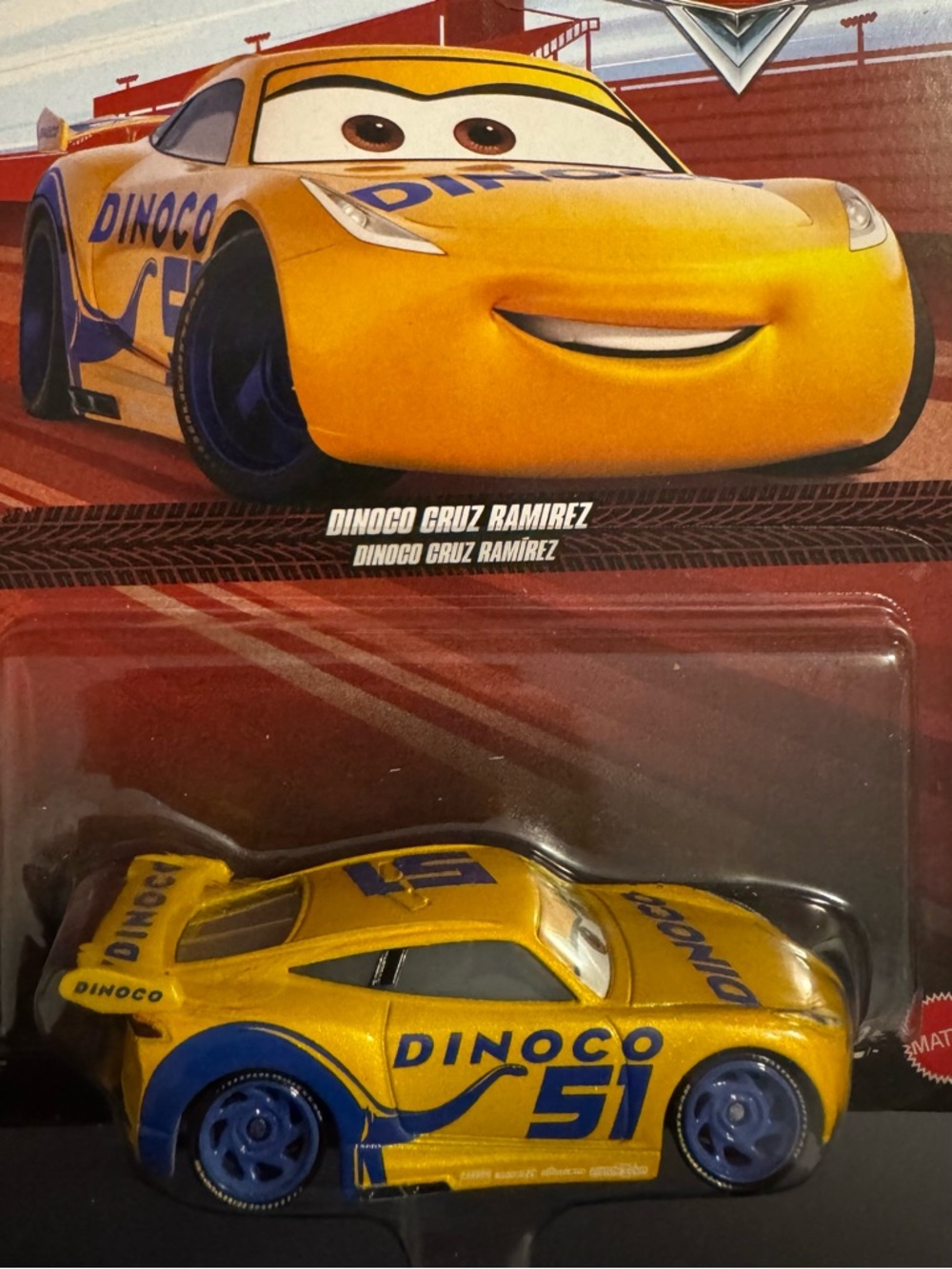 Disney Pixar Cars Yellow Cruz Ramirez Die-Cast 1:55 Scale Car with Blue Accents